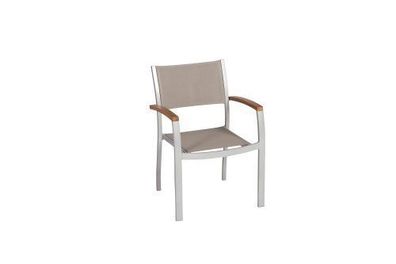 Naxos Gartensessel/Gartenstuhl, stapelbar, 2er Set, taupe