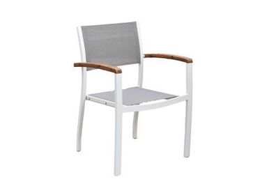 Naxos Gartensessel/Gartenstuhl, stapelbar, 2er Set, weiß
