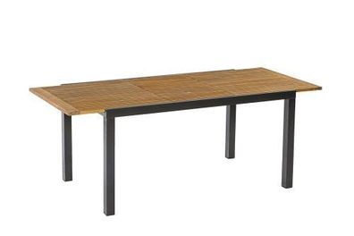 Gartentisch, ausziehbar 150 (200) x 90 cm, graphit/natur