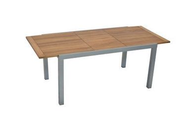 Gartentisch, ausziehbar 150 (200) x 90 cm, silber/natur