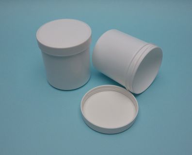 250ml PP - Plastikdose, Kunststoffdose, Schraubdose, weiss, mit Schraubdeckel