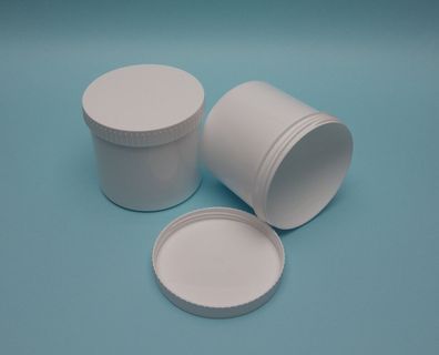 500ml PP - Plastikdose, Kunststoffdose, Schraubdose, weiss, mit Schraubdeckel