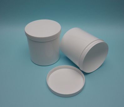 1000ml PP - Plastikdose, Kunststoffdose, Schraubdose, weiss, mit Schraubdeckel