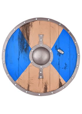 LARP Wikinger Schild Fjorn, blau/braun, 60 cm