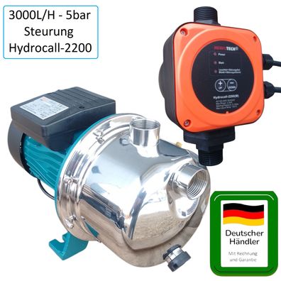 TOP Kreiselpumpe Gartenpumpe AJ50/60 1,1kW - 3600 L/h - 5 bar + Hydrocall-2200
