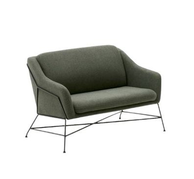 2- Sitzer- Sofa Brida 125 x 83 x 77cm Stahl und Gewebe grün Sitzgarnitur Couch
