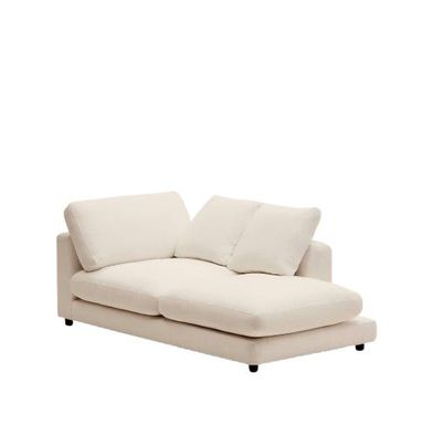 Chaiselongue Gala 105 x 62 x 193 cm beiges Chenille Wohnzimmer Sitzgarnitur Neu