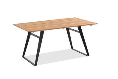 Gartentisch Elbax 200x95x76 Tischplatte Teakholz Gestell Stahl Anthrazit