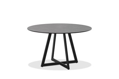 Gartentisch Milano 125x125x75 Tischplatte HPL Granit Gestell Stahl Anthrazit