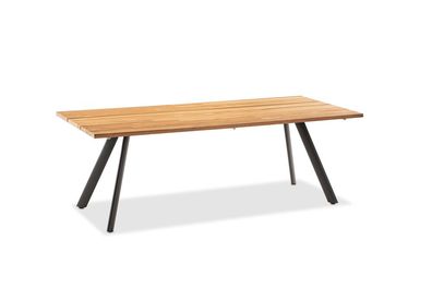 Gartentisch Noha 200x95 Tischplatte Teakholz Stativprofil Aluminium Anthrazit