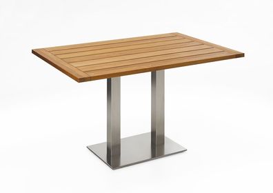 Gartentisch Bistrox 120x81 Tischplatte Teak Geölt Gestell Edelstahl Gebürstet