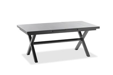 Gartentisch Nalvox 180x100 Ausziehbar 240 ES-Glas Grau X-Gestell Alu Anthrazit