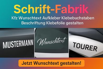 Kfz Wunschtext Aufkleber Klebebuchstaben Beschriftung Klebefolie gestalten