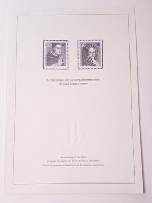 BRD Schwarzdruck Europa Marken 1980 Mi. Nr. SD 6