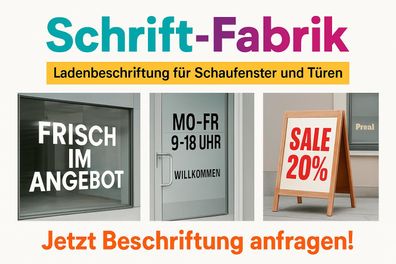 Ladenbeschriftung für Schaufenster und Türen Kunden anlocken mit attraktivem Design