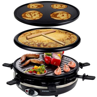 Raclette für 6 Personen, Grillplatte, 1200W, Antihaftbeschichtet "Bases"