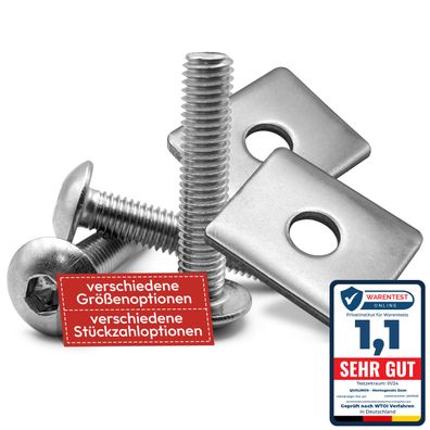 Qualinos Klemmplatten versch. Größen & V2A Schrauben für Doppelstabmattenzaun