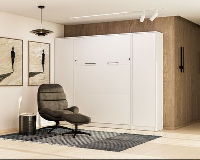 Schrankbett Wandklappbett vertikal SBV140x200 mit 2 Schränken