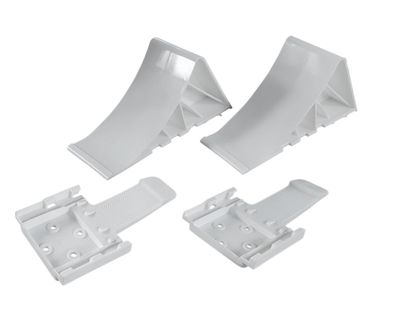 2 x Unterlegkeil + Halter weiß - Bremskeil Unterlegkeile Bremsschuh