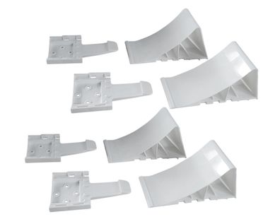 4 x Unterlegkeil + Halter weiß - Bremskeil Unterlegkeile Bremsschuh