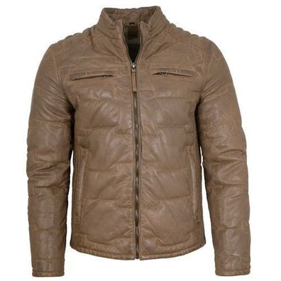 Gipsy- Herren Lederjacke Steppjacke Lammnappa taupe