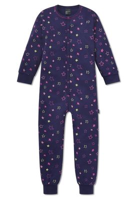 Schiesser - Jumpsuit / Overall 154174 in dunkelblau Motov Sterne Interlock Gr. 92