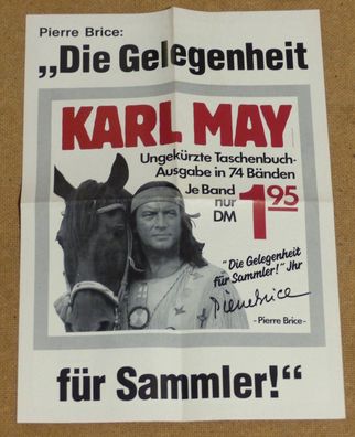 Werbeblatt DIN A4 Karl May - Pierre Brice - Winnetou - Taschenbücher für Sammler
