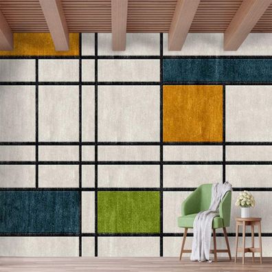 Vlies Fototapete Wandtapete Wandbilder Stil mit Quadratischem Gittermuster 4551