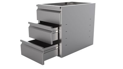 Schubladenreihe 3 Schuben Für Tisch 600