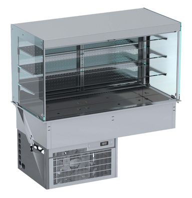 Einbau Wandmodell Kühlvitrine Eckig Mit Rollvorhang 4/1 Gn