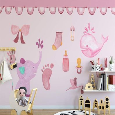 Vlies Fototapete Wandtapete Wandbilder Cartoon Tiertapete für Kinderzimmer 4563