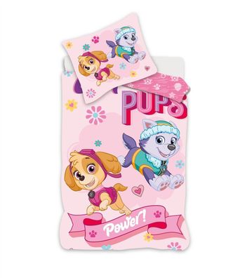 PAW Patrol Bettwäsche „Girl Pups Power“ 140x200 + 70x90 | 100 % Baumwolle | Druckk