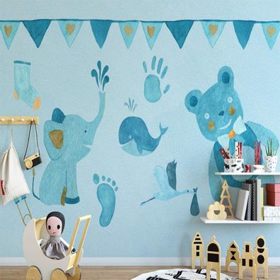 Vlies Fototapete Wandtapete Wandbilder Cartoon Tiertapete für Kinderzimmer 4565