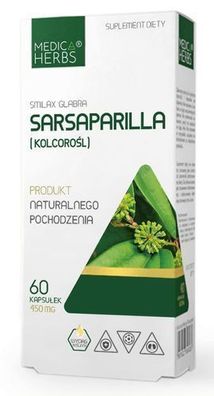 Medica Herbs Sarsaparilla Wurzel Extrakt Smilax Glabra Nettle Root 60 Kapseln