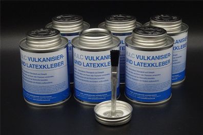 6x 250ml Vulkanisierflüssigkeit SVS-Vulc incl. Pinseldeckel Latex Kleber