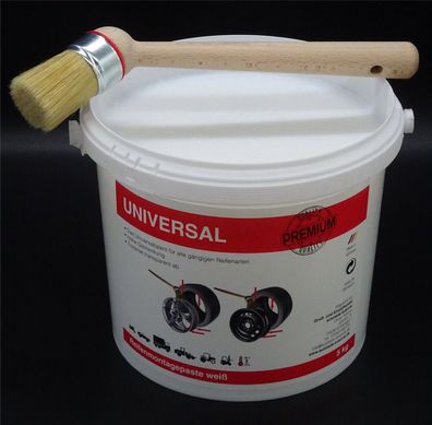5Kg Premium Universal Reifenmontagepaste + 40mm Pinsel Montagepaste Montierpaste