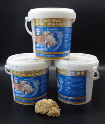3x1L Handwaschpaste SUPER TOP Cleaner Handreiniger Handreinigung Holzmehl Strong