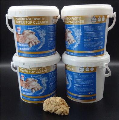 4x1L Handwaschpaste SUPER TOP Cleaner Handreiniger Handreinigung Holzmehl Strong