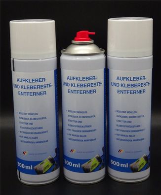 3x 500ml Aufkleber und Kleberesteentferner Klebereste Etiketten Löser Entferner
