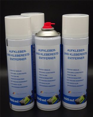 4x 500ml Aufkleber und Kleberesteentferner Klebereste Etiketten Löser Entferner