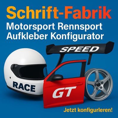 Motorsport Rennsport Aufkleber Auto und Motorrad Konfigurator