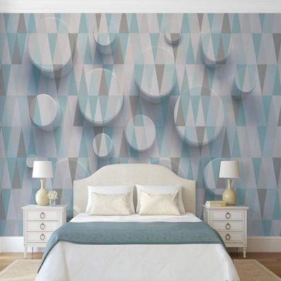 Vlies Fototapete Wandtapete Wandbilder 3D Stil mit Farbblöcken 4587