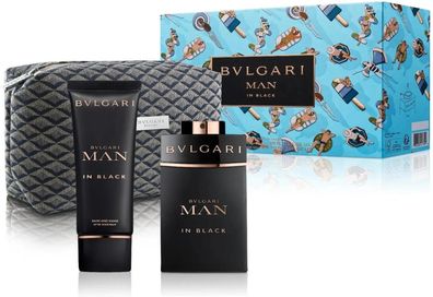 Bvlgari Man in Black Eau de Parfum 100 ml und After Shave Balsam 100 ml mit Tasche