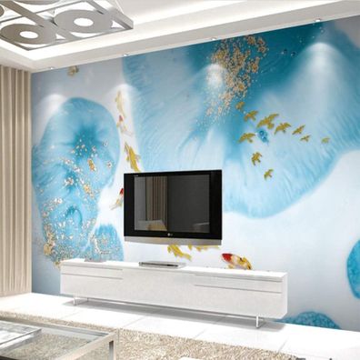 Vlies Fototapete Wandtapete Wandbilder Abstrakte Tuschezeichnung mit Lotus 4592