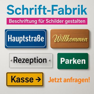 Beschriftung für Schilder Klebebuchstaben Wunschtext Aufkleber selbst gestalten