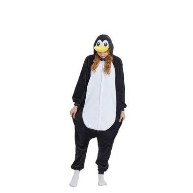 Schwarzer Pinguin Anime Onesie Erwachsene Unisex Tier Cosplay Pyjamas Plusch Winter