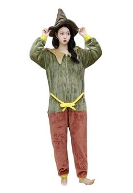 Vogelscheuche Reh Anime Onesie Erwachsene Kinder Tier Cosplay Pyjamas Plusch