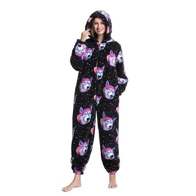 Panda Alpaka Pinguin Hund Hai Print Onesie Erwachsene Tier Cosplay Pyjamas Plusch