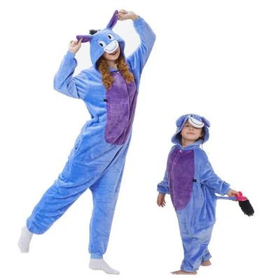 Esel Onesie Erwachsene Tier Cosplay Pyjamas Kigurumi Halloween Schlafanzug Plusch