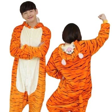 Tiger Onesie Erwachsene Tier Cosplay Pyjamas Plusch Halloween Weihnachten